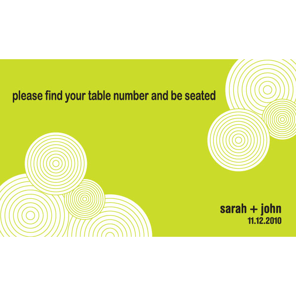 Weddingstar 8864-22 Retro Circles-Pattern Escort Cards- Candy Apple- pack of 48