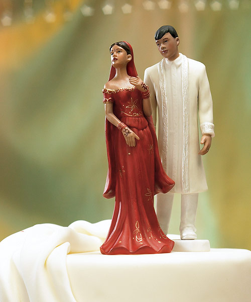 Weddingstar 8448 Indian Bride In Embroidered Red Dress Mix Match Cake Topper