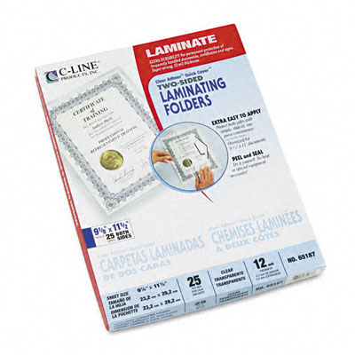 C-line 65187 Quick Cover Laminating Folders 12mm 9-1/8 X 11-1/2 25 Pack