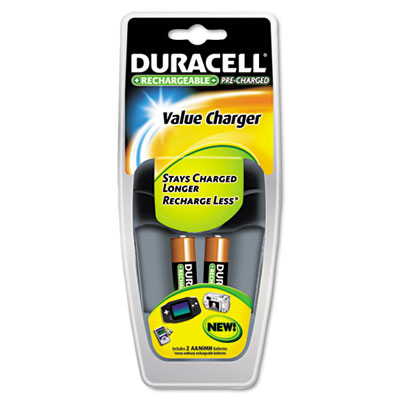 Duracell CEF14DX2 Value Charger 2 Precharged Rechargeable AA NiMH Batteries