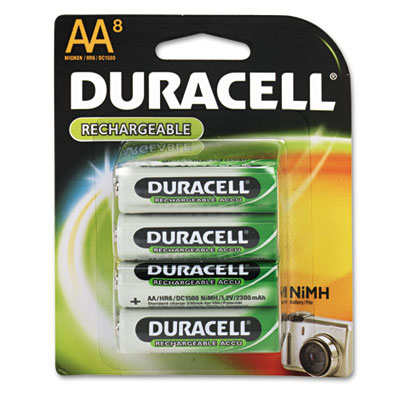 Duracell DC1500B8N Rechargeable NiMH Batteries AA 8 Pack
