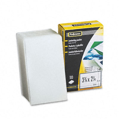 Fellowes 52031 Laminating Pouches 5 Mil 2-1/4 X 3-3/4 100 Pack