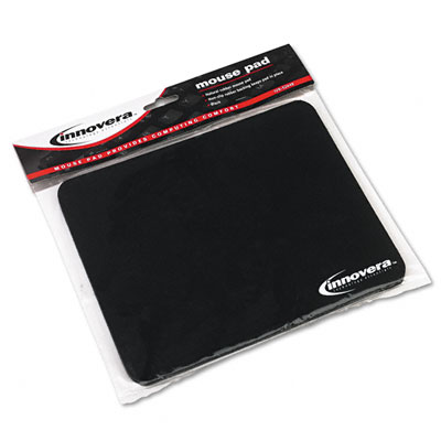 Innovera 52448 Rubber Mouse Pad Nonskid Rubber Base 9-1/4 x 7-3/4 Black