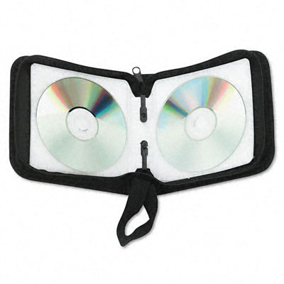 Innovera 73024 CD/DVD Wallet Holds 24 CDs Nylon Black