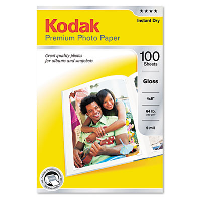 Kodak 1034388 Glossy Premium Photo Paper 4 x 6 100 Sheets per Pack