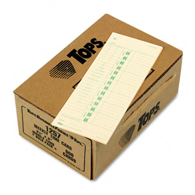 1257 Time Card For Acroprint And Simplex Weekly Two-sided 3-1/2 X 9 500 Per Box