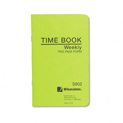 S802 Employee Time Record Week Ending 4-1/8 X 6-3/4 36-page Book