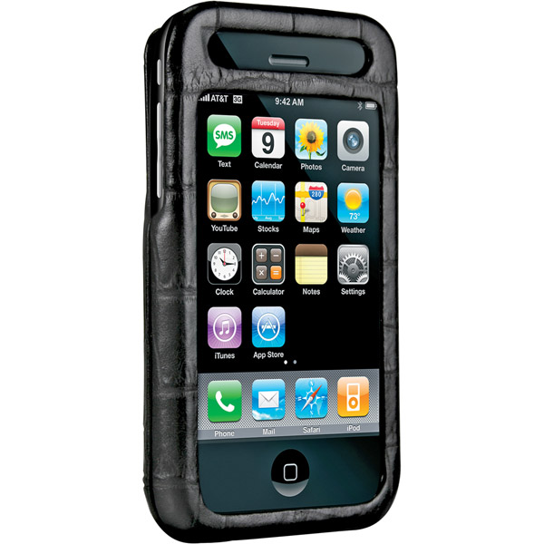 Case-Mate IPH3GC-BLC Black Croc-Embossed Leather Case For iPhone 3G picture