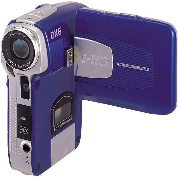 DXG DXG-579VB Blue 720p Hi-Def Pocket Camcorder with 2.4 in. LCD