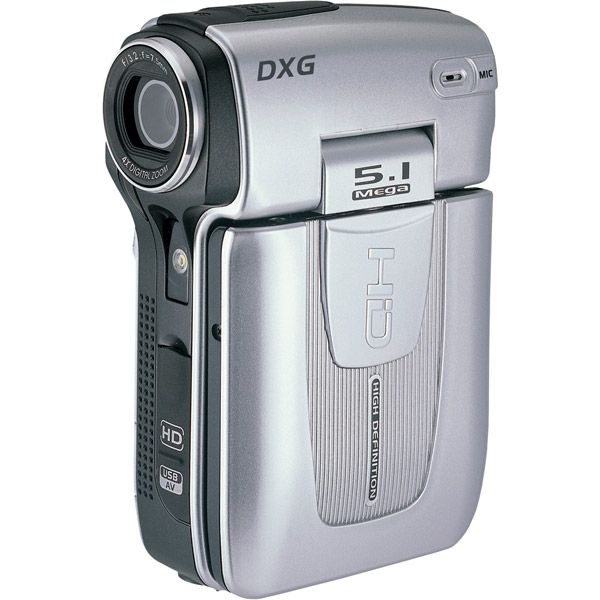 DXG DXG-579VS Silver 720p Hi-Def Pocket Camcorder with 2.4 in. LCD