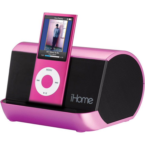 iHOME IHM9PC Pink Portable MP3 Player Speaker System