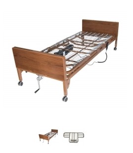 Drive Medical 15030BV-HR Ultra Light Plus Semi Electric Bed with Half Rails 1 per Case