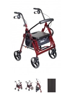 Drive Medical 795bk Duet Transport Chair / Rollator Black 1 Per Case