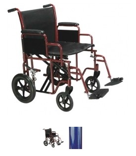 Drive Medical Btr20-b 20 Inch Bariatric Steel Transport Chair Blue 1 Per Case