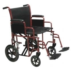 Drive Medical Btr20-r 20 Inch Bariatric Steel Transport Chair Red 1 Per Case