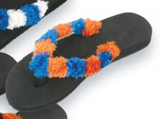 Red Carpet Studios 60406 Trend Stepper Fuzzy Flip Flops BlueOrange Size SM