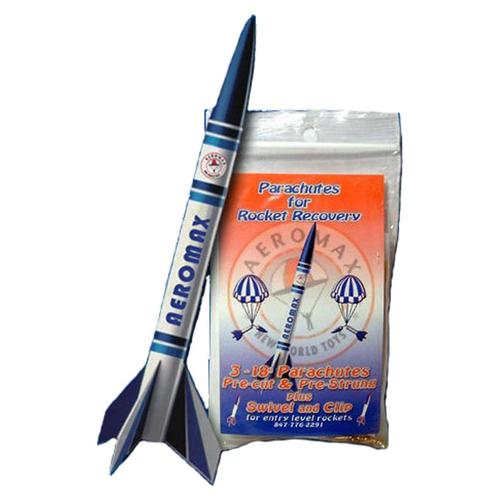 Aeromax A318p 18in Plastic Parachute 3-pack Rocket Recovery