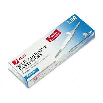 Acco 70011 Premium Self-Adhesive Paper File Fasteners 1 in.Capacity 100 per Box