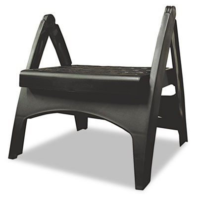 Adams 8530023730 Quik-Fold Plastic Step Stool Arched Foot Guides 9 x 11-1/2 x 8 Black