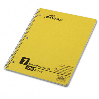 25207 Wirelock Subject Notebook College/med Rule 8-1/2 X 11 We 100 Sheets