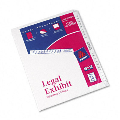 11372 -style Legal Side Tab Divider Title: 26-50 Letter White One Set