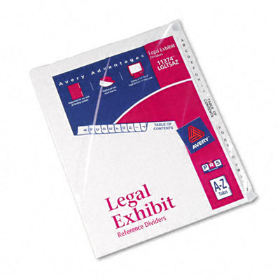 11374 -style Legal Side Tab Divider Title: A-z Letter White One Set