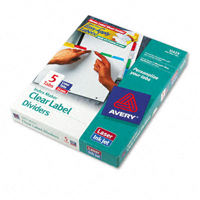 11423 Index Maker Divider With Multicolor Tabs Five-tab Letter 25 Sets Per Box