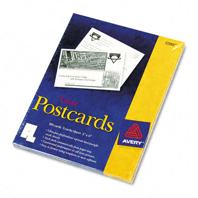 5389 Laser- And Inkjet-compatible Index Or Postcards 4 X 6 Two/sheet 100 Cards/box