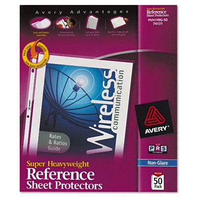Avery 74131 Top-Load Poly Sheet Protectors Super Heavy Gauge Ltr Non-Glare 50/box