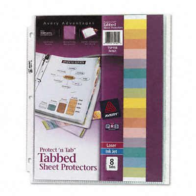 74161 Protect N Tab Top-load Clear Sheet Protectors With Eight Tabs Letter