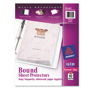 Avery 74301 Top-Load Bound Poly Sheet Protector Sets Standard Gauge Letter 10 pages