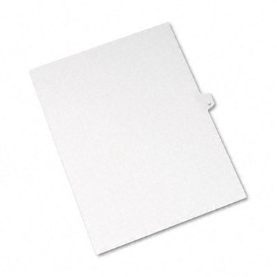 Allstate-style Legal Side Tab Divider Title: M Letter White 25 Per Pack
