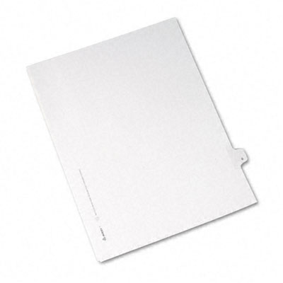 Allstate-style Legal Side Tab Divider Title: 6 Letter White 25 Per Pack