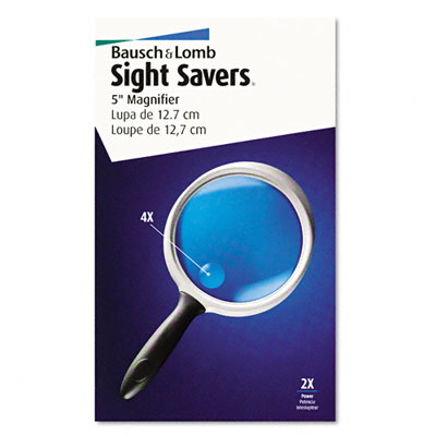 Bausch and Lomb 813305 2X - 4X Round Handheld Magnifier with Acrylic Lens 5 diameter
