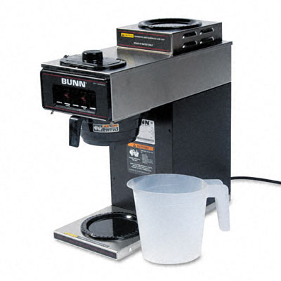Vp172blk 12-cup Two-station Commercial Pour-o-matic Coffee Brewer Stainless Steel Black