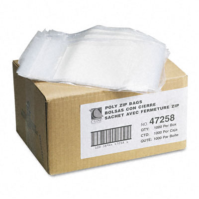 C-line 47258 Recloseable Small Parts Bags Poly 5 X 8 Clear With White Id Panel 1000/carton