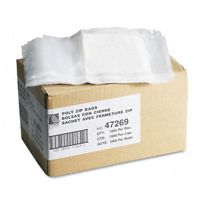 C-line 47269 Recloseable Poly Small Parts Bags 6 X 9 Clear With White Id Panel 1000/carton