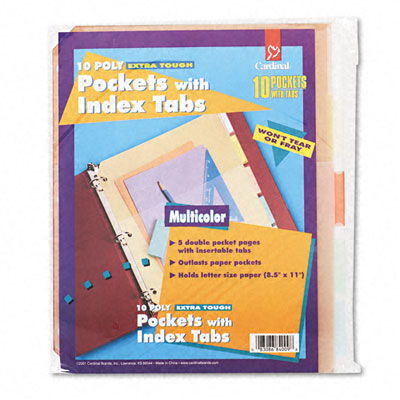 84009 Ring Binder Divider Pockets With Index Tabs Letter Assorted Colors Five Pack