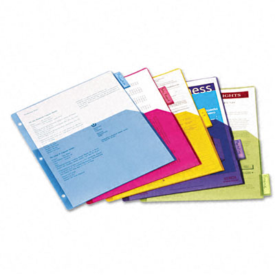84016 Poly 1-pocket Index Dividers Five-tab Letter Assorted Four Per Pack