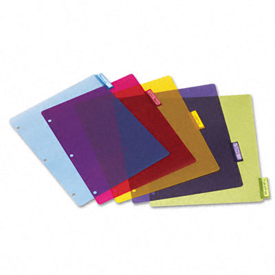 Poly Index Dividers Five-tab Letter Assorted Four Per Pack