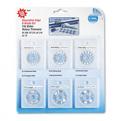 Carl Brands 15053 Bidex Replacement Blades for Rotary Trimmers Assorted Cuts Six