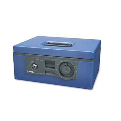 Carl Brands 88650 12 Wide Security Box With Dual Lock Removable Cash/Coin Tray Steel Blue