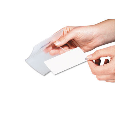 Durable 145502 ClickFold Convex Name Badge Inserts 2 1/8 x 3 9/16 White 200 Per Pack