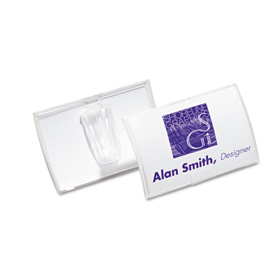 Durable 821319 ClickFold Convex Name Badge Holder SlipOn Clip 25 Per Pack