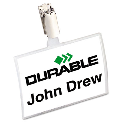 Durable 821619 ClickFold Convex Name Badge Holder Strap Clip 25 Per Pack