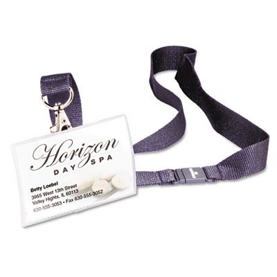 Durable 821719 ClickFold Convex Name Badge Holder 17 Black Necklace 10 Per Pack