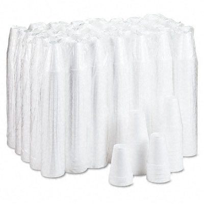 DRC 12J12 Drink Foam Cups 12 Ounces White 40 Bags of 25 Per Carton