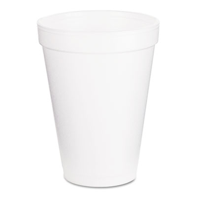 DRC 12J16 Drink Foam Cups 12 oz White 1000/Carton