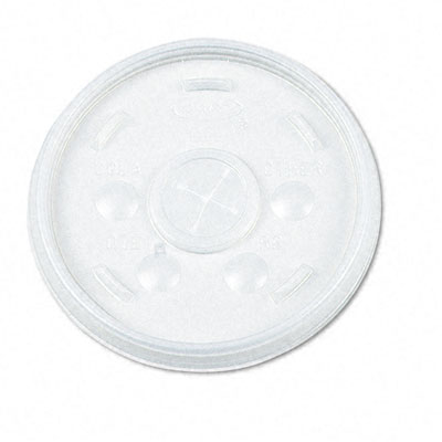 DRC 12SL Plastic Lids for 12oz. Hot/Cold Foam Cups SlipThru Lid White 1000/CT