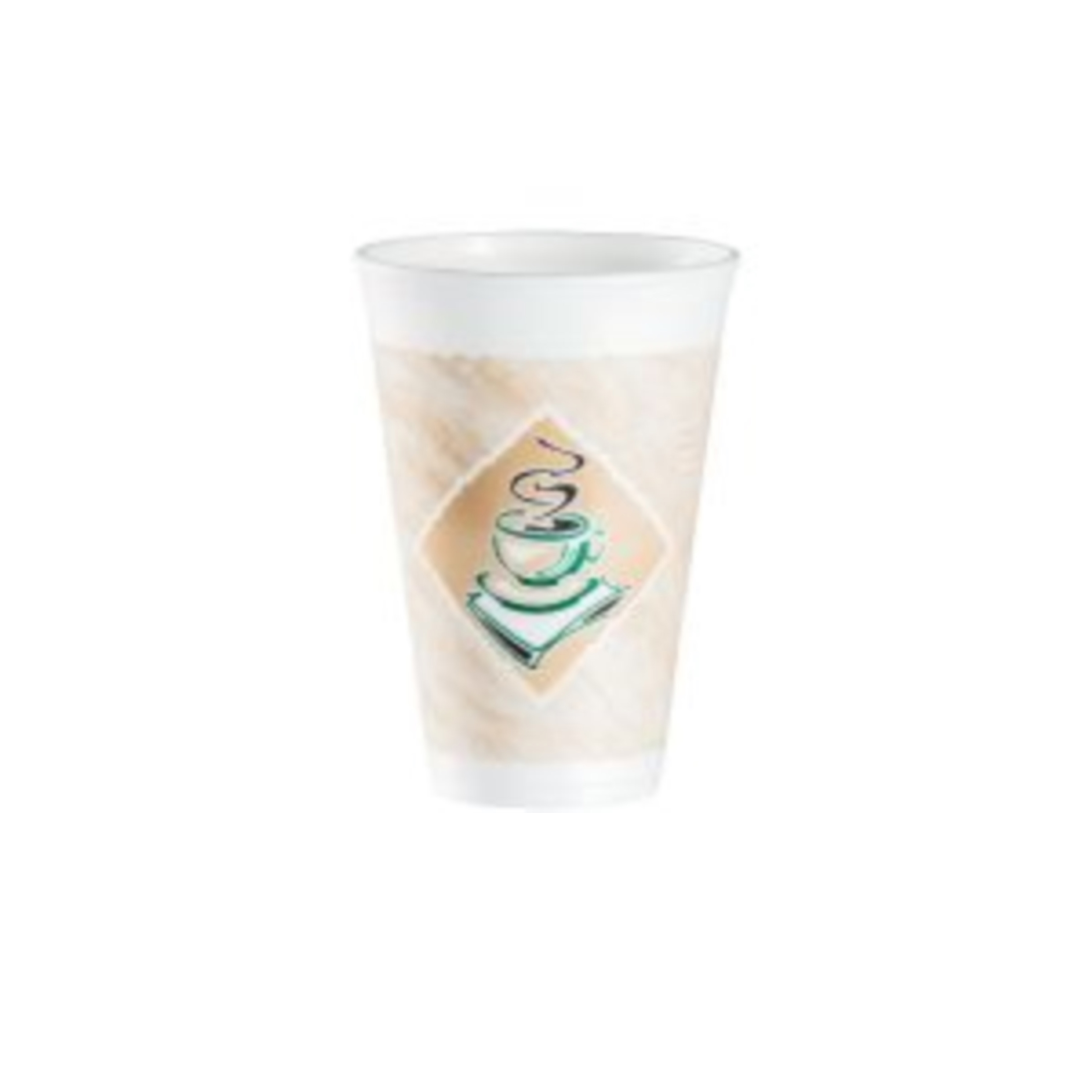 DRC 16X16G Foam Hot/Cold Cups 16 Ounces White with Brown and Green 1000/Carton
